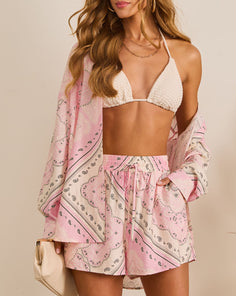 Coastal Escape Paisley Drawstring Shorts