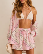 Coastal Escape Paisley Drawstring Shorts