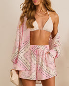 Coastal Escape Paisley Drawstring Shorts