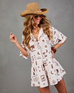 Canyon Moon Abstract Novelty Print Romper