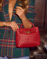 Red % Vita Woven Bow Detail Crossbody Bag-1