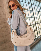 Porla Studded Vegan Leather Shoulder Crossbody Bag