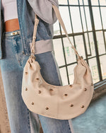 Porla Studded Vegan Leather Shoulder Crossbody Bag