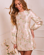 Brunch Bound Socialite Floral Brocade Mini Dress