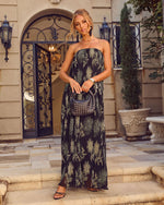 Midnight Terrace Abstract Print Maxi Dress