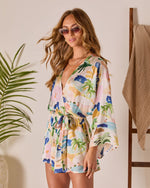 Resort Isle % Palm Canyon Satin Tie Waist Romper-3