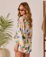 Resort Isle % Palm Canyon Satin Tie Waist Romper-4