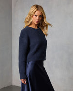 Navy % Frosted Mornings Knit Sweater-3