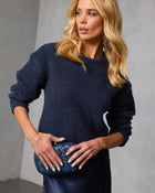 Navy % Frosted Mornings Knit Sweater-1