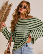 Aquamarine % Pippa Striped Knit Sweater-6
