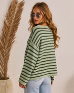 Aquamarine % Pippa Striped Knit Sweater-4