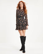 Black % Genesis Floral Tiered Mini Dress-1