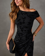 Nikkie Floral Velvet Mesh Cut Out Maxi Dress