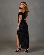 Nikkie Floral Velvet Mesh Cut Out Maxi Dress