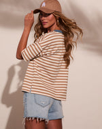 Whispering West Striped Oversized Top