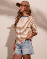 Whispering West Striped Oversized Top
