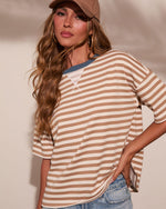 Whispering West Striped Oversized Top