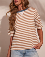 Whispering West Striped Oversized Top