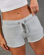Seloria Striped Fleece Drawstring Shorts