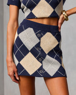 Heritage Grid Knit Argyle Mini Skirt