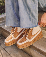 Tessa Faux Suede Sherpa Trim Shoe