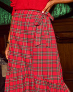 Holly Darling Plaid Wrap Tie Midi Skirt
