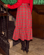 Holly Darling Plaid Wrap Tie Midi Skirt