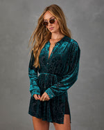 Wild Dusk Flocked Velvet Romper