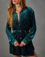 Wild Dusk Flocked Velvet Romper