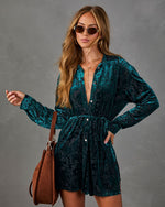 Wild Dusk Flocked Velvet Romper