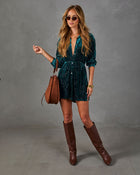 Wild Dusk Flocked Velvet Romper