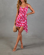 Paradise Theory Wrap Floral Mini Dress