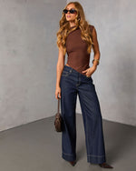 Weekend Plans Rigid High Rise Wide Leg Jeans