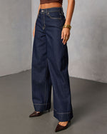 Weekend Plans Rigid High Rise Wide Leg Jeans