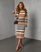 Sukie Knit Striped Midi Dress