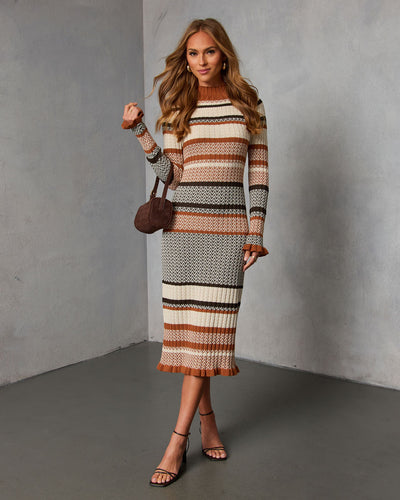 Sukie Knit Striped Midi Dress – VICI