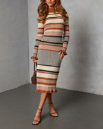 Sukie Knit Striped Midi Dress