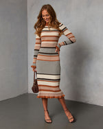 Sukie Knit Striped Midi Dress