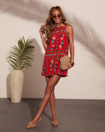 Wildflower Whisper Linen Blend Floral Mini Dress