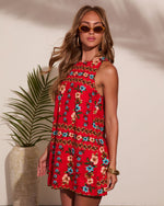 Wildflower Whisper Linen Blend Floral Mini Dress