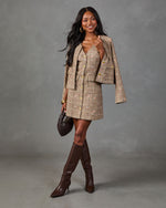 Darling Rosebud Floral Plaid Blazer