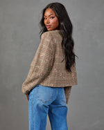 Darling Rosebud Floral Plaid Blazer