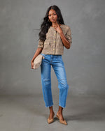 Darling Rosebud Floral Plaid Blazer