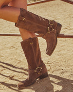 Twilight Trail Faux Suede Moto Boots