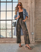 Johanne Denim Waist Tie Trench Coat