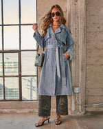 Johanne Denim Waist Tie Trench Coat
