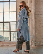 Johanne Denim Waist Tie Trench Coat