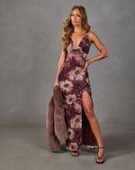 Amber Soul Floral Mesh Maxi Dress