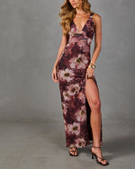 Amber Soul Floral Mesh Maxi Dress