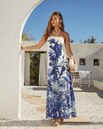 Lagoon Luster Abstract Halter Maxi Dress
